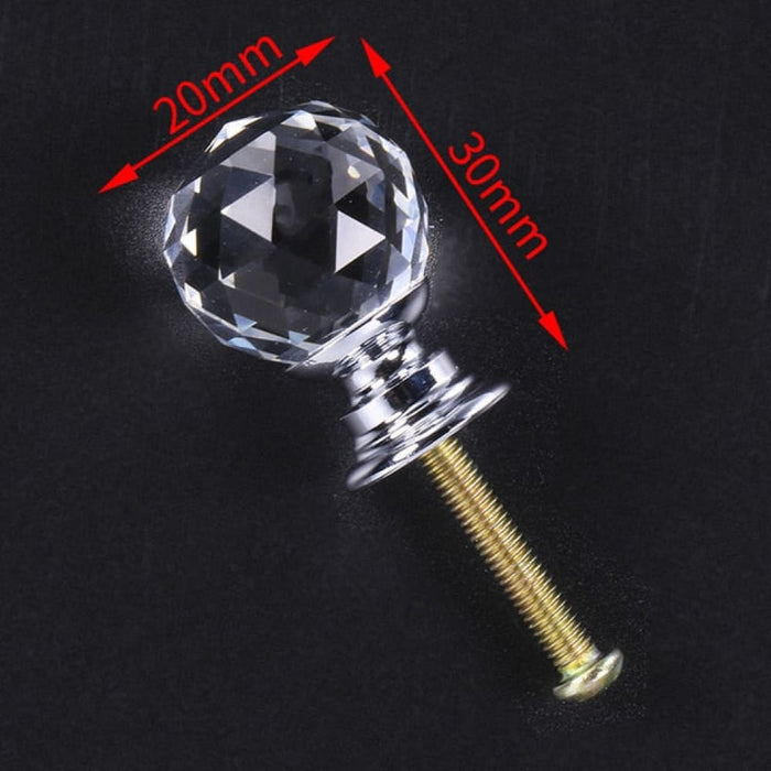 20-30mm Crystal Handle Clear Glass Knobs Cupboard Drawer