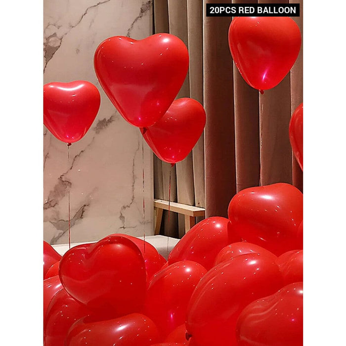 20 Heart Shaped Balloons for Valentines Day Decor