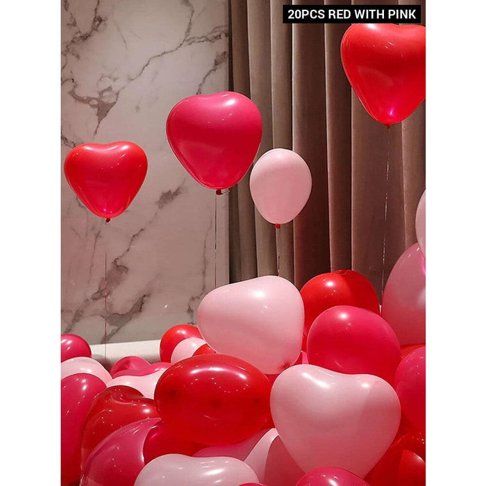 20 Heart Shaped Balloons for Valentines Day Decor