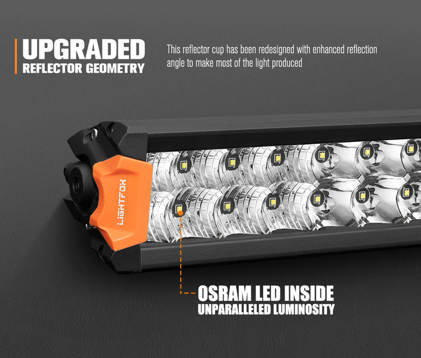 20Inch Osram Led Light Bar Slim Dual Rows Combo Driving Lamp Offroad 4X4