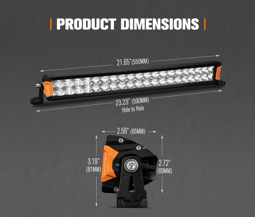 20Inch Osram Led Light Bar Slim Dual Rows Combo Driving Lamp Offroad 4X4