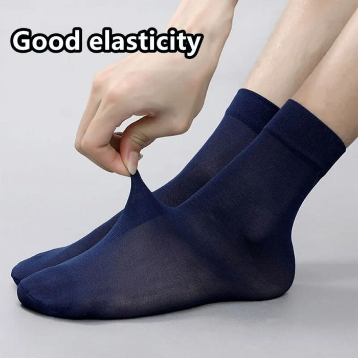 20 Pairs Mens Thin Ice Silk Mid Calf Socks Breathable