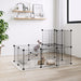 20-panel Pet Cage With Door Black 35x35 Cm Steel Tooablo