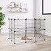 20-panel Pet Cage with Door Black 35x35 Cm Steel Tooabti