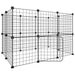 20-panel Pet Cage with Door Black 35x35 Cm Steel Tooabti