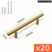20 Piece Gold Cabinet Handles Stainless Steel t Bar Pulls