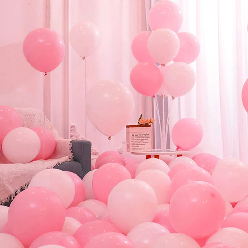 20 Red Pink And White Latex Balloons For Diy Engagement