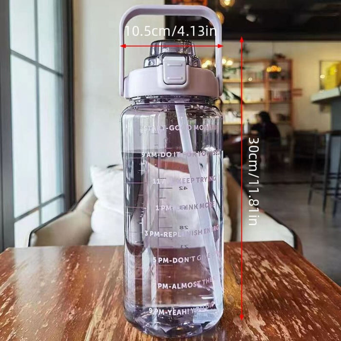 2000ml Large Capacity Plastic Straw Water Cup Sports Bottle