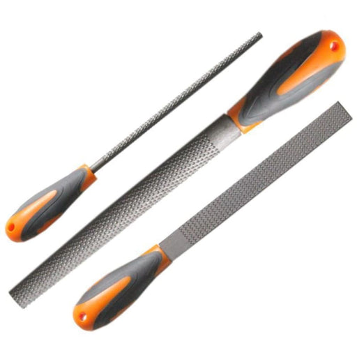 200mm Carbon Steel 3 Piece File Set With Rubber Cushion
