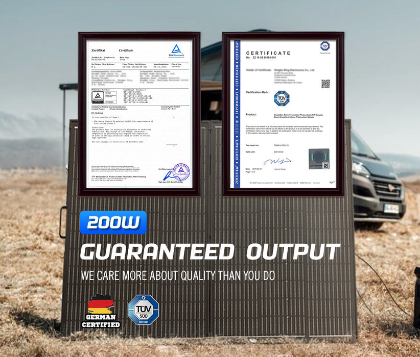 200W 12V Folding Solar Panel Kit Mono Caravan Camping Power Charge