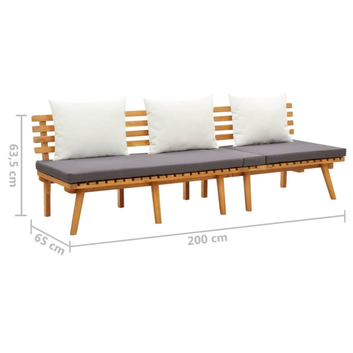 Day Bed 200x65 Cm Solid Acacia Wood Tolxlt
