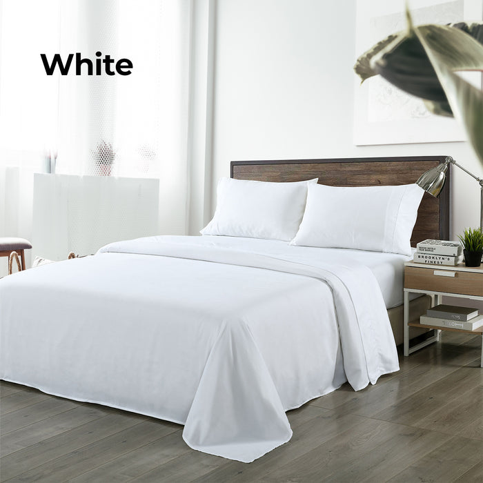 Queen Size Blended Bamboo Sheet Set White