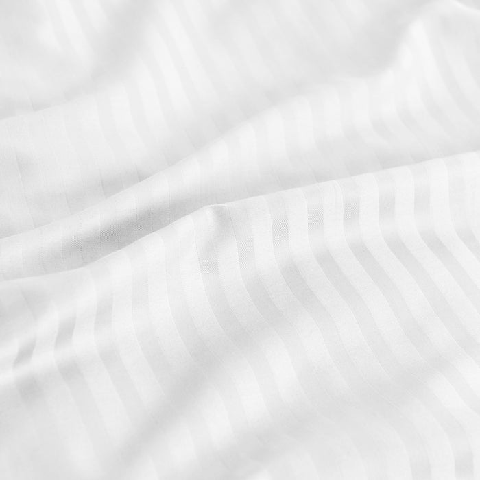 Queen Size 1200Tc Cotton Sheet Set In Stripe - White