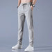 2023 Summer Mens Ice Silk Pants Black Gray Business Casual