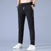 2023 Summer Mens Ice Silk Pants Black Gray Business Casual