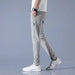 2023 Summer Mens Ice Silk Pants Black Gray Business Casual