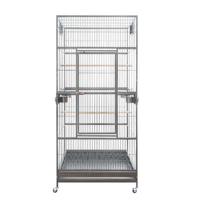 Xxl 203cm Macaw Parrot Aviary Bird Cat Pet Cage On Wheels