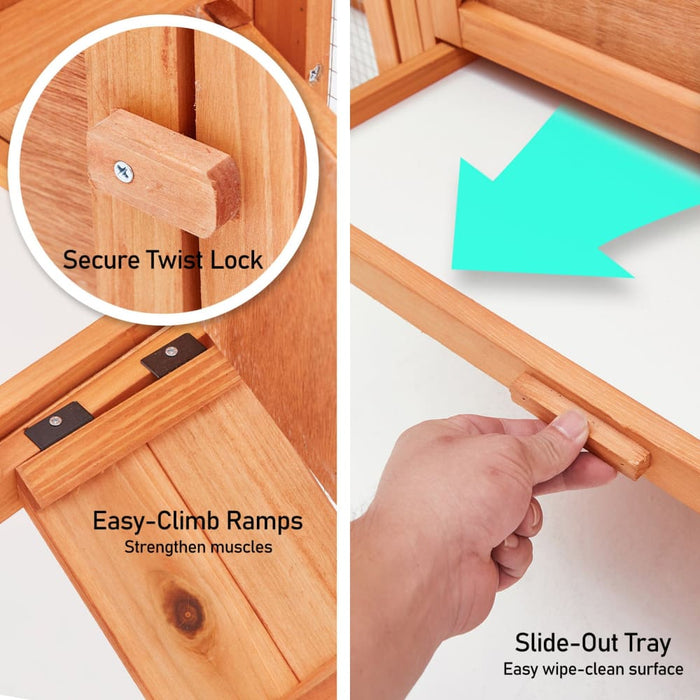 204 x 45 85cm Rabbit Hutch Chicken Coop 2 Storey Large Cage