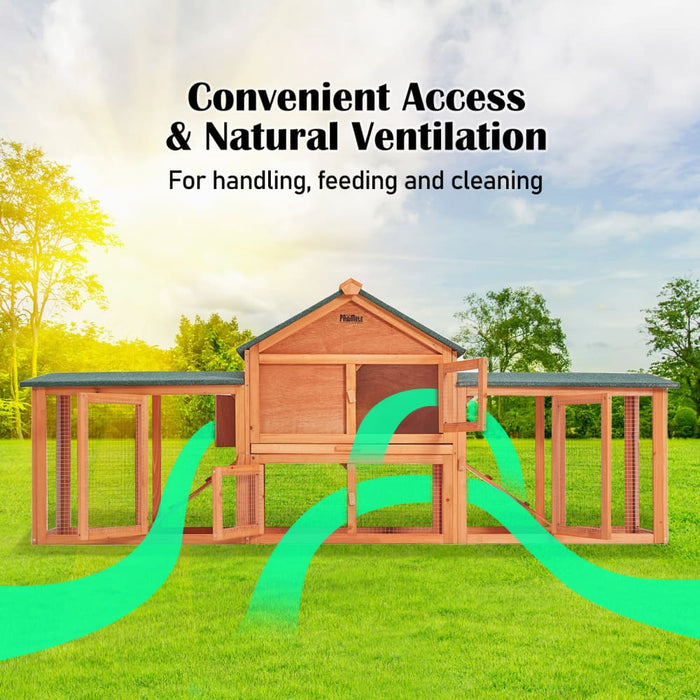 204 x 45 85cm Rabbit Hutch Chicken Coop 2 Storey Large Cage