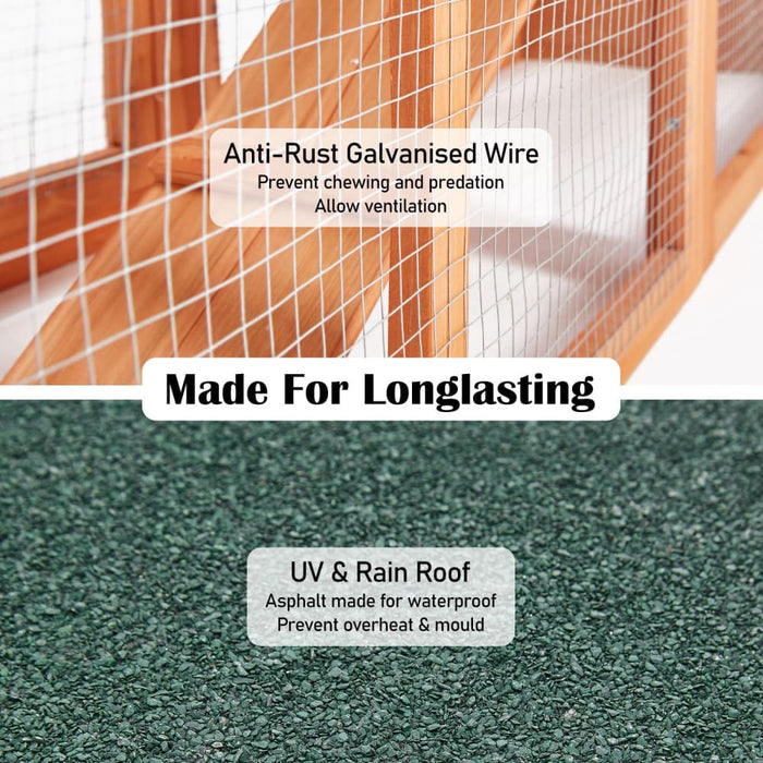 204 x 45 85cm Rabbit Hutch Chicken Coop 2 Storey Large Cage