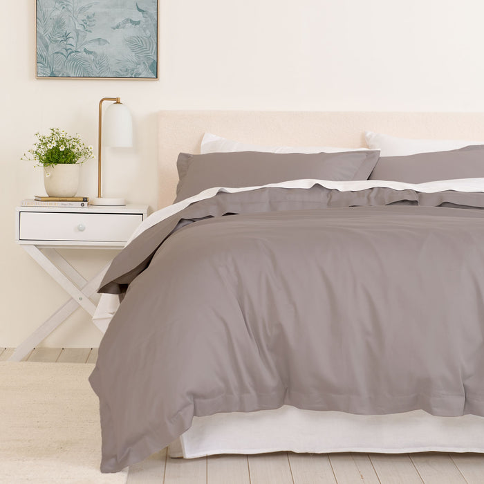 King Size - Balmain 1000Tc Bamboo Cotton Quilt Cover Sets - Dove