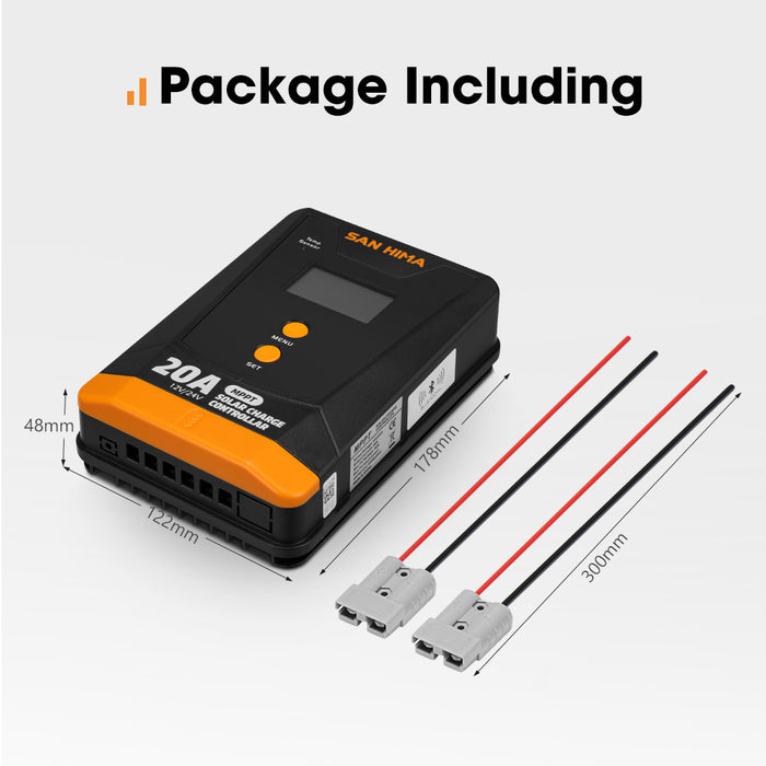 20A Mppt Solar Charge Controller 12V 24V Inbulit Bluetooth Lcd Display