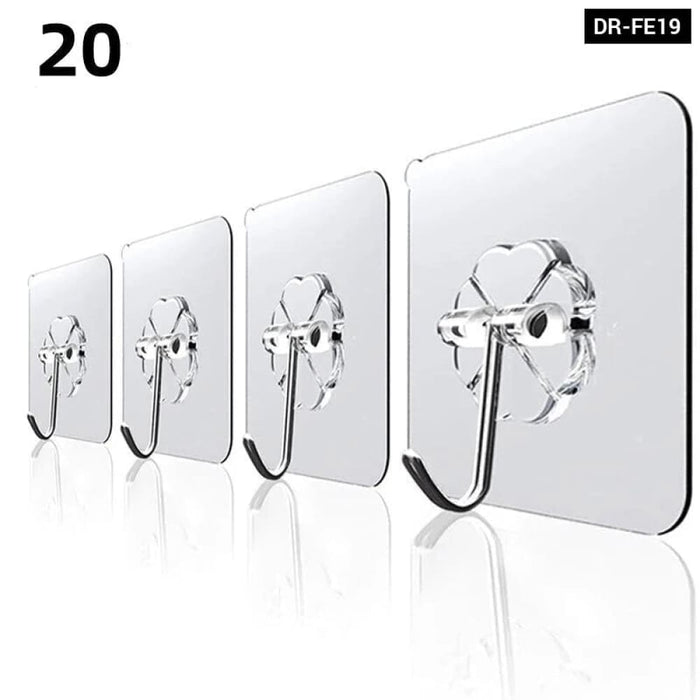 20pcs Transparent Strong Self Adhesive Door Wall Hangers