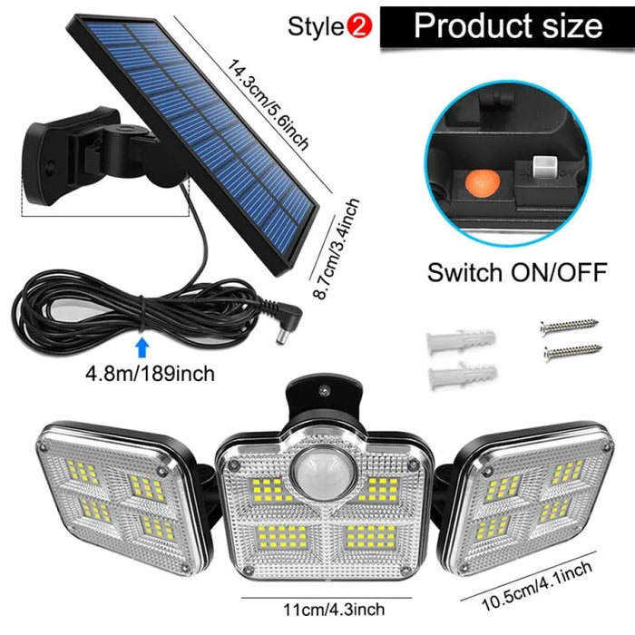 20w Solar Light 122 333led Ip65 Waterproof Outdoor Lamp
