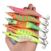 22 Colour Luminous Wooden Shrimp Squid Hook Bait Set 15cm