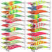 22 Colour Luminous Wooden Shrimp Squid Hook Bait Set 15cm