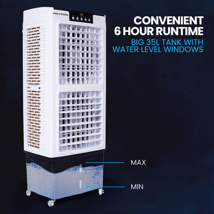 35l 220w Portable Evaporative Air Cooler 24 Hour Timer 4 In