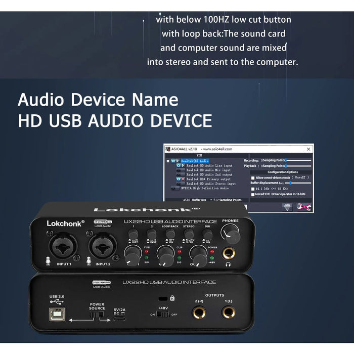 24 Bit Audio Interface For Live Recording And Podcasting