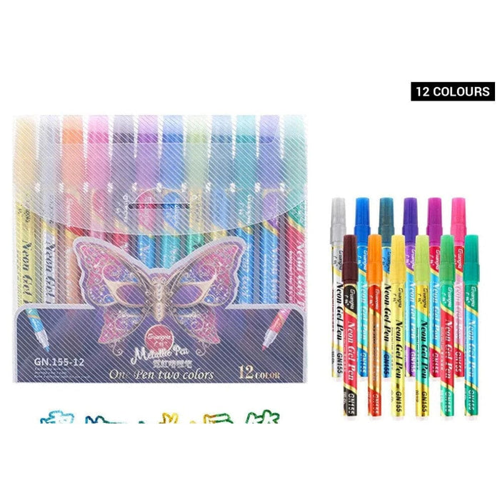 24 Colour Glitter Changing Nail Pen Set Waterproof Art