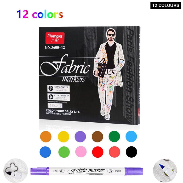 24 Dual Tip Fabric Markers for t Shirts Clothes Sneakers