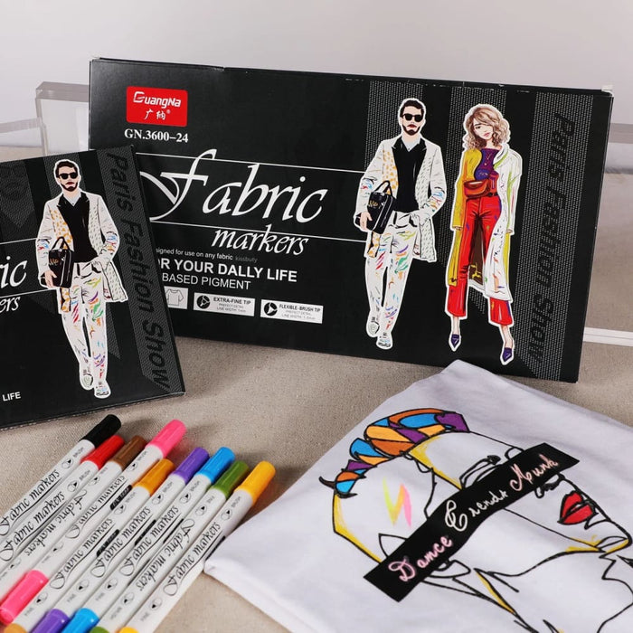 24 Dual Tip Fabric Markers for t Shirts Clothes Sneakers