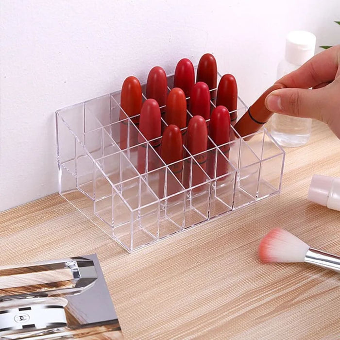 24 Grid Acrylic Cosmetics Lipstick Nail Polish Storage Box
