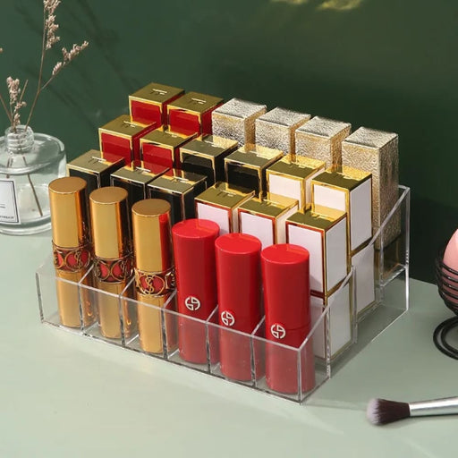 24 Grid Acrylic Cosmetics Lipstick Nail Polish Storage Box