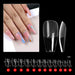 240pcs False Nails Coffin Semi Frosted Full Cover Mid