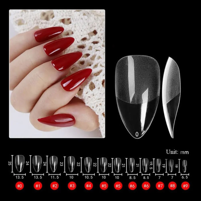 240pcs False Nails Coffin Semi Frosted Full Cover Mid