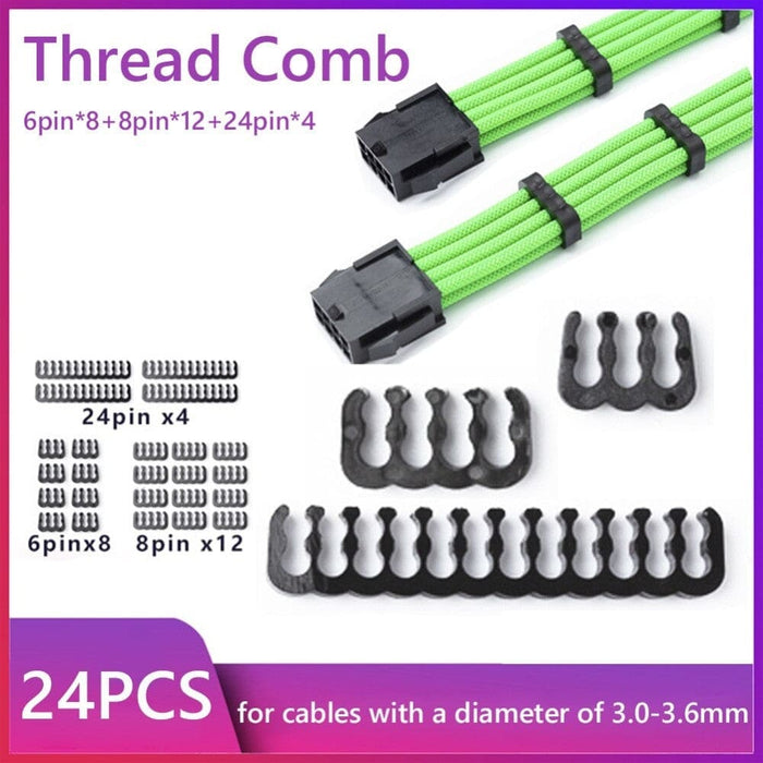 24pcs Pc Cable Comb Motherboard 24pin 8pin 6pin Computer