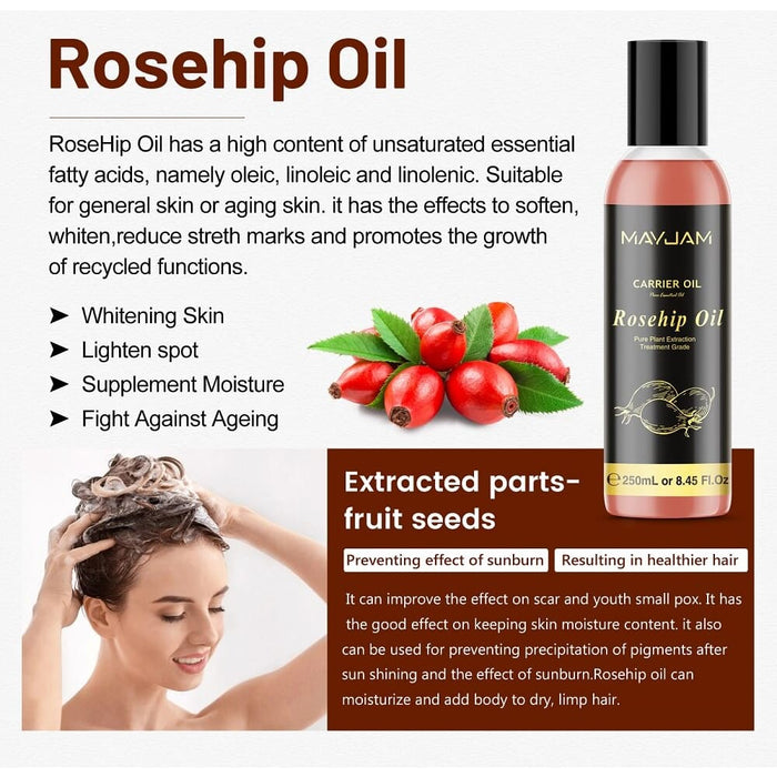 250ml Rosehip Coconut Oil for Skin Care Massage Base