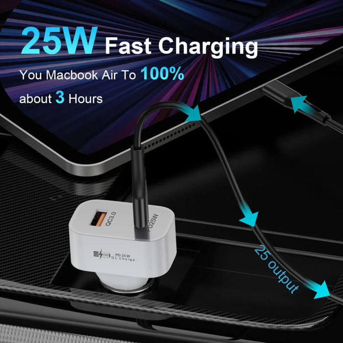 25w Usb Pd Car Charger for Iphone 14 Samsung Xiaomi Fast
