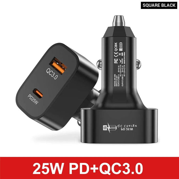 25w Usb Pd Car Charger for Iphone 14 Samsung Xiaomi Fast