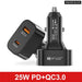 25w Usb Pd Car Charger for Iphone 14 Samsung Xiaomi Fast