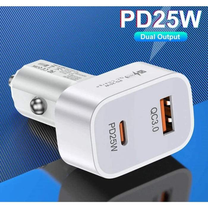 25w Usb Pd Car Charger for Iphone 14 Samsung Xiaomi Fast