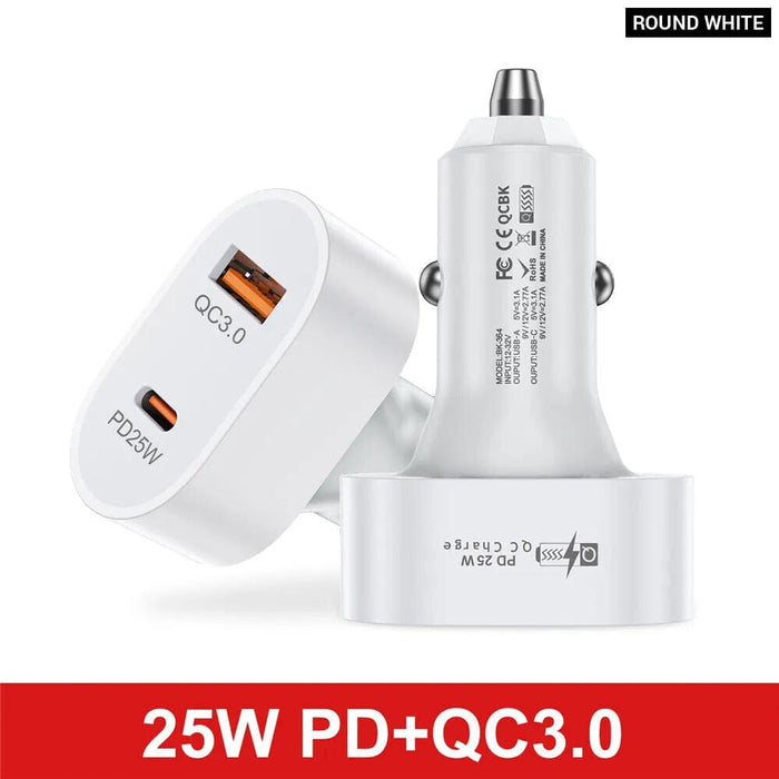 25w Usb Pd Car Charger for Iphone 14 Samsung Xiaomi Fast