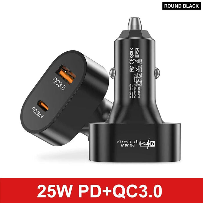 25w Usb Pd Car Charger for Iphone 14 Samsung Xiaomi Fast