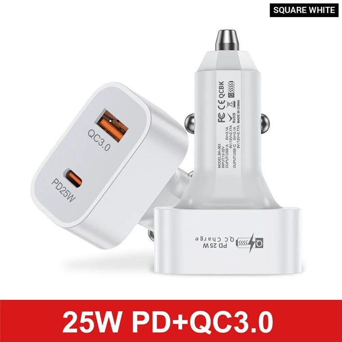 25w Usb Pd Car Charger for Iphone 14 Samsung Xiaomi Fast