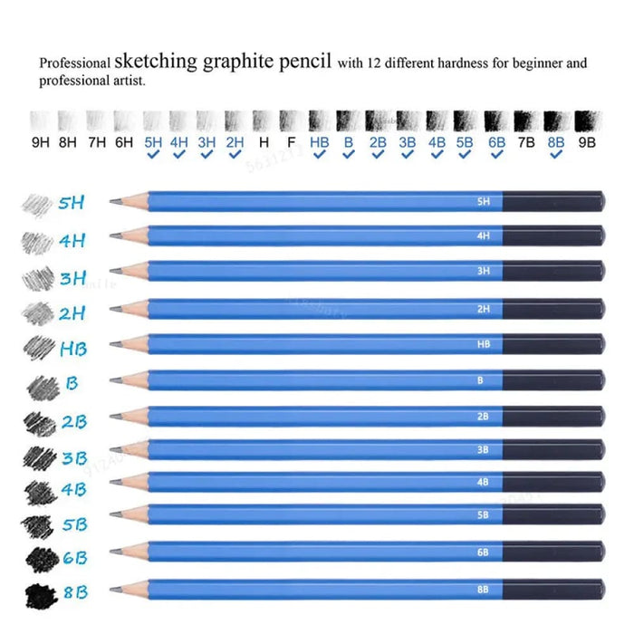 26 Piece Professional Drawing Pencil Set with Tools