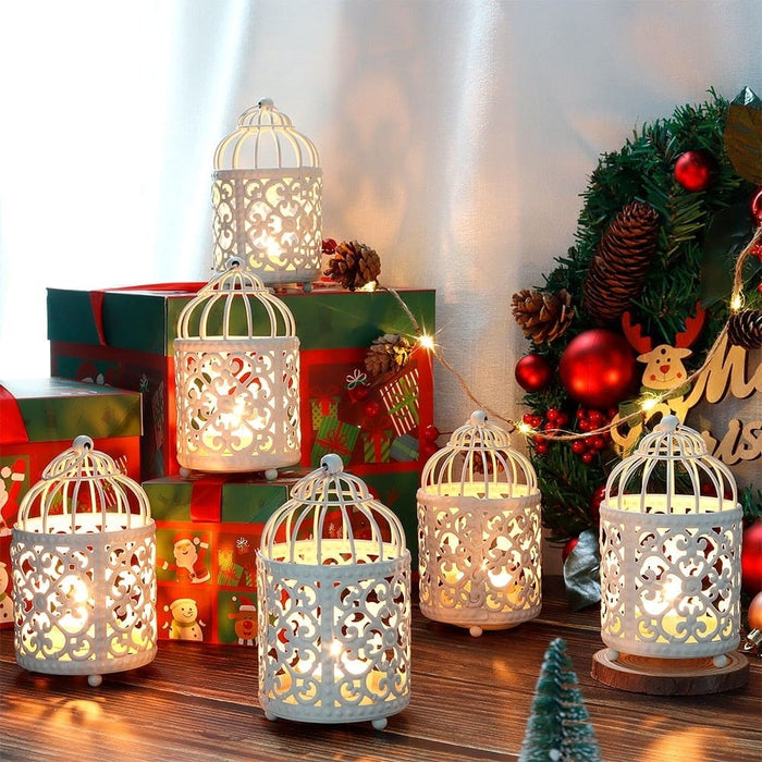 2/6 Pcs Small Metal Hanging Candle Holder For Wedding Party